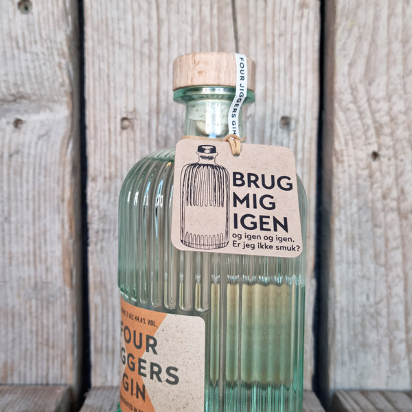 Four Jiggers Gin genbrugsmærke