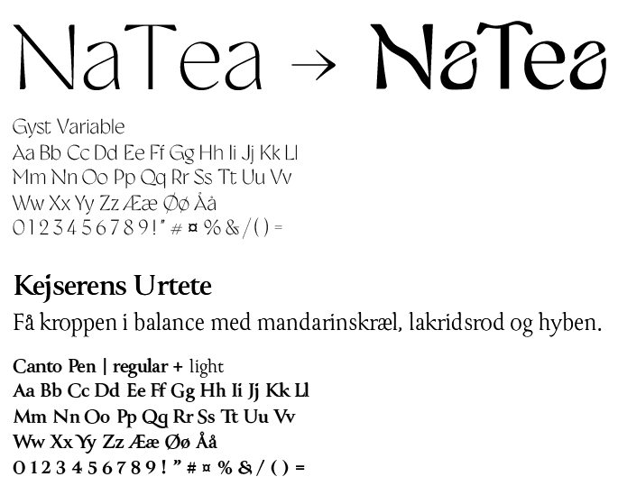 NaTea typografi og logo