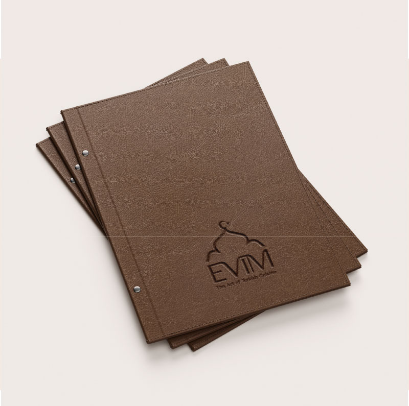 Evim menukort mockup